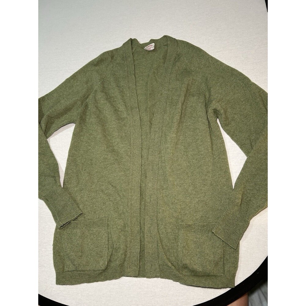 VTG St. Michael olive green cardigan sweater sz M, made in Britain, academia